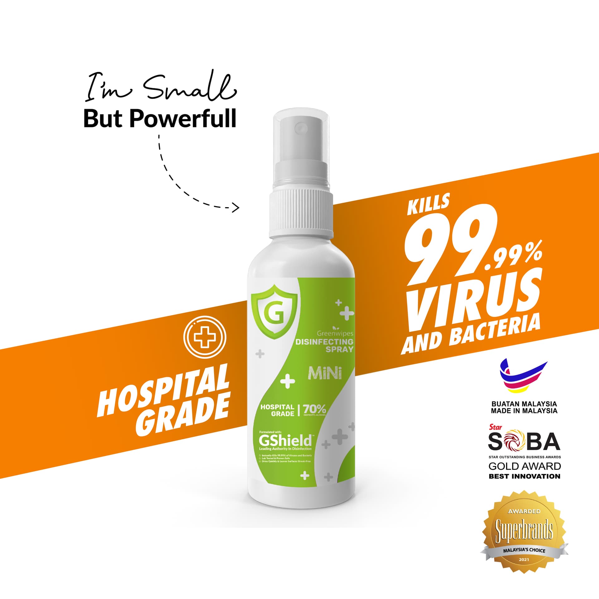 Greenwipes® MD-7030-Mini Disinfectant Spray (100ml) - Image 3